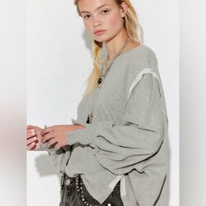 NWOT! Free People We The Free Camden Sweatshirt - Sand Heather Grey, Size Small